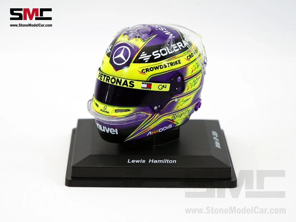 Mercedes AMG F1 W15 #44 Lewis Hamilton British GP 2024 7x WDC 1:5 Spark Helmet - Image 3 of 4