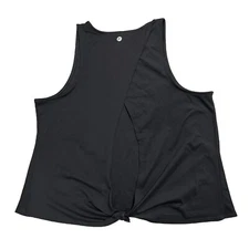 90 Degrees By Reflex Tank Top Size Large Black Open Tied Back