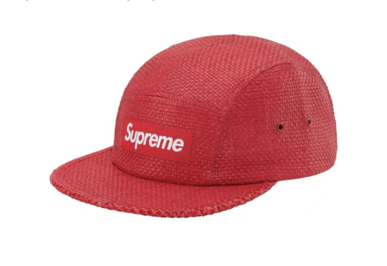 Casquette de camp Supreme Raffia rouge ss20