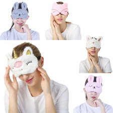 Kids Eye Mask Soft Animal Cover Rest Shade Women Travel Sleeping Fox Rabbit UK
