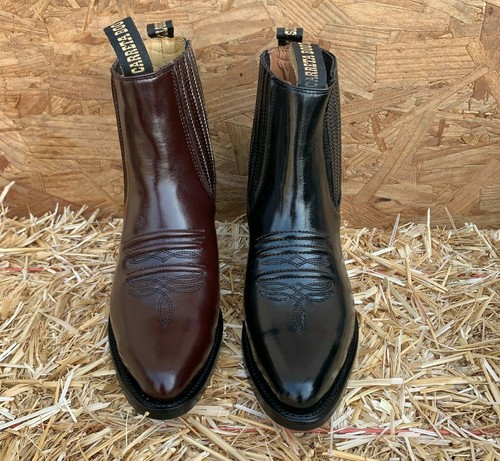 Mitad bota de cuero para hombre Botas Chameleon-Camaleon Vaquero De Piel  Bota Botin | eBay
