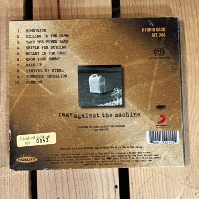 Rage Against The Machine SACD Hybrid Limited Edition Numbered | eBay