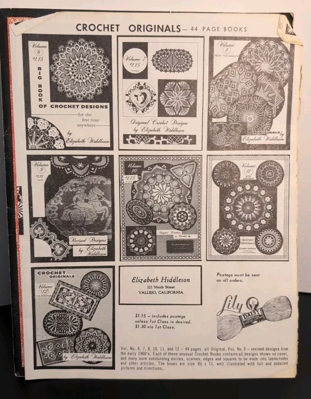 Elizabeth Hiddleson Volume 13 Crochet Pattern Booklet 1964, Pretty And Practical