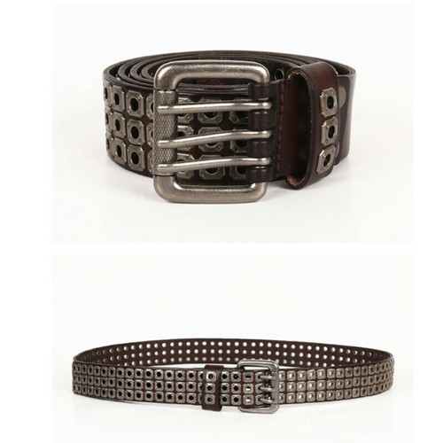 Cintura uomo vera pelle punk biker borchie cintura rock rivetto fibbia cintura - Foto 8 di 17