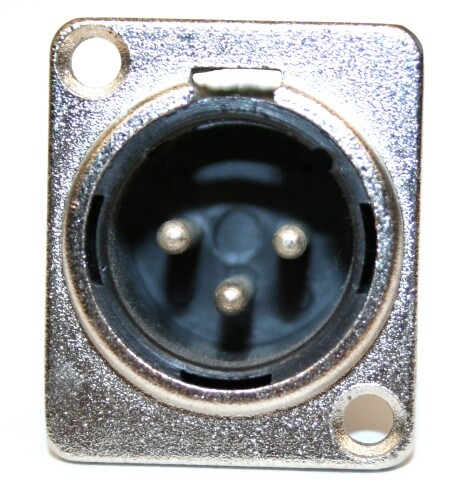 Mwave Buchse XLR male 3 polig silber heavy dreipolige XLR Einbaubuchse B-Ware - Bild 1 von 2
