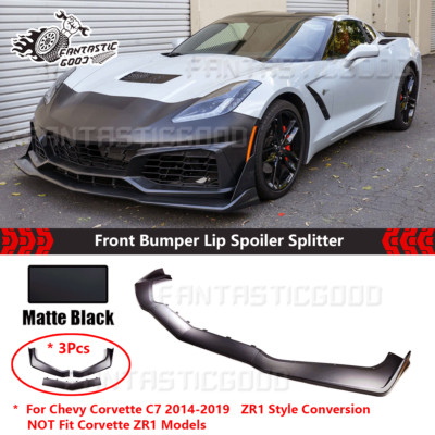 For Corvette 14-19 C7 | ZR1 Style Conversion Unpainted Front Bumper Lip Splitter
