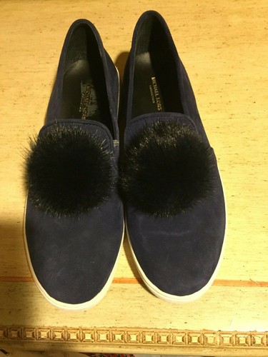 New MICHAEL KORS Eddy Mink Fur-Pompom Sneaker, Sapphire Blue Size 36 (6) - Picture 5 of 10