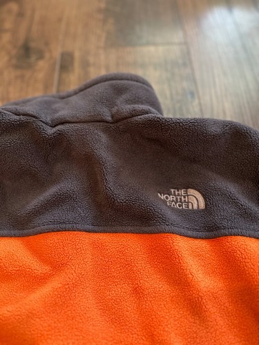 The North Face Boy's Full Zip Thick Fleece Jacket Gray & Orange, Size: L 14/16 - Picture 15 of 15