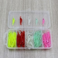 100PCS 3 cm Mini Shrimp Soft Fishing Lure for Carp Sunfish Fly with Storage Case