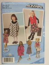 Sewing Pattern NIP Simplicity 2157 (2011) Girls Dress Jumper Vest Sizes 2157 y11