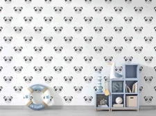 3D Panda Pattern Self-adhesive Removeable Wallpaper Wall Mural