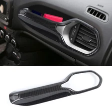 Dashboard Co-Pilot Handle Storage Box Tray For Jeep Renegade 2015+ Carbon Fiber