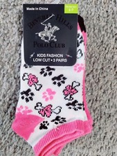 Beverly Hills Polo Club Kids Fashion Low Cut 3 Pairs Socks Shoe Size 1-7
