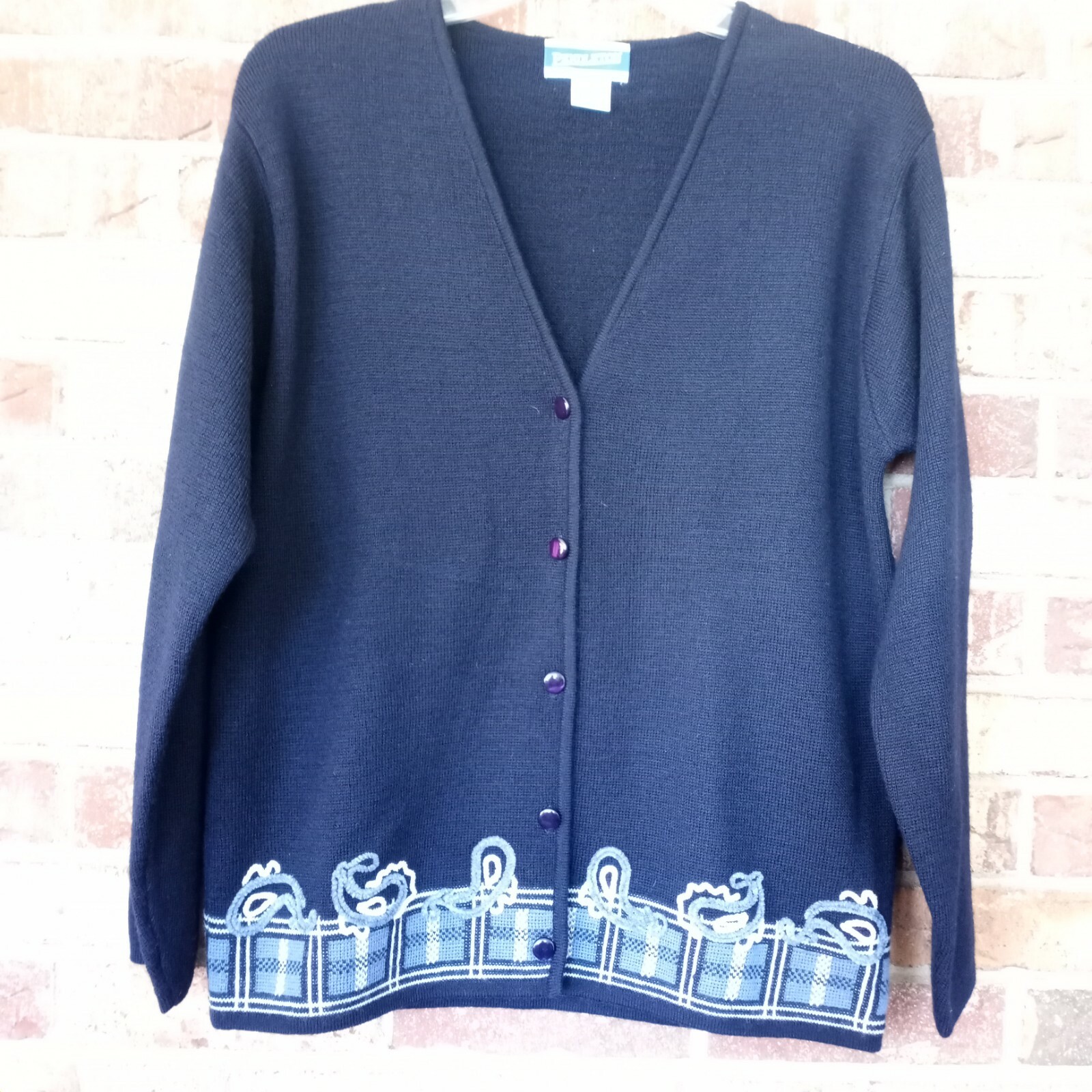 Pendleton Cardigan Sweater Button Down Wool Embel… - image 1