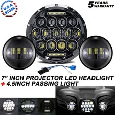 7INCH LED Headlamp with DRL  4.5" Passing Lamp Fit For Yamaha Road Star V Star