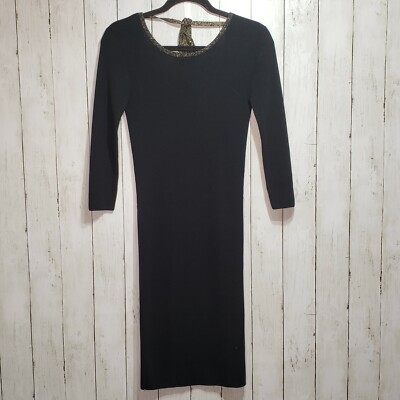 Dynamite Black Knit Dress Low Back With Gold Accent Tie Size Small | eBay Dynamite Black Knit Dress Low Back With Gold Accent Tie Size Small | eBay