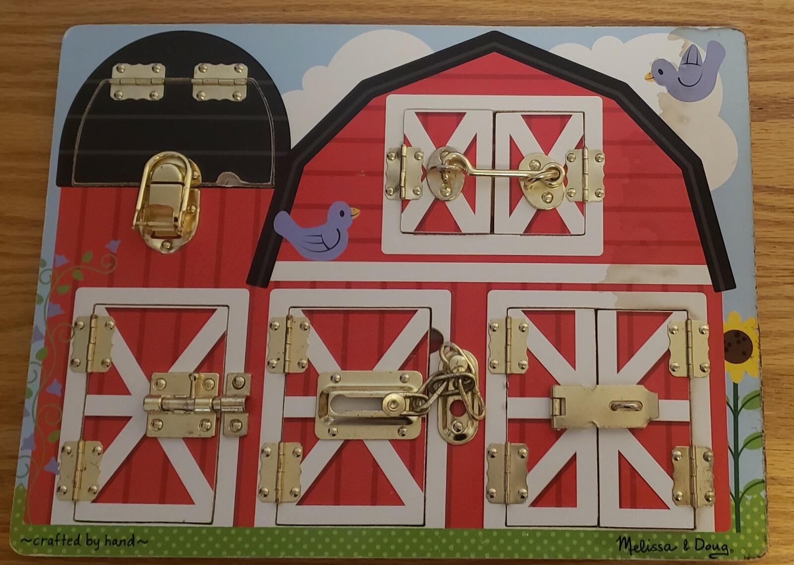 melissa and doug latches wooden activity board