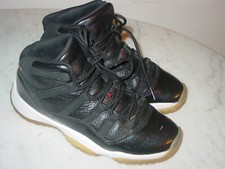 2015 Nike Air Jordan Retro 11 "72-10" Black/Gym Red Youth Shoes Size 6Y