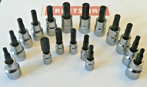 CRAFTSMAN 17pc 1/4 3/8 SAE METRIC Hex Allen key bit ratchet wrench socket set  
