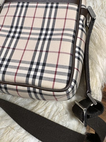 Authentic Burberry Plaid Sling Bag Cross bag Shoulder Bag Brown Small - Picture 24 of 24
