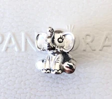 RETIRED Pandora Ellie The Elephant Charm #799088C00 +FREE Gift Box +Tag