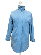 Klass Blue Lightly Padded Size S 10/12 Coat Lined Soft Suede Feel Shower Proof