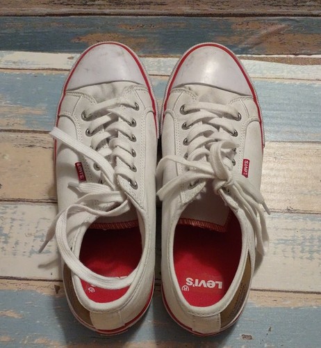 Womens white canvas sneakers shoes size 