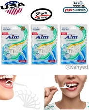 Aim Precision Floss 180 Flosser DENTAL PICK Simple & Effective (3 Pack) - New