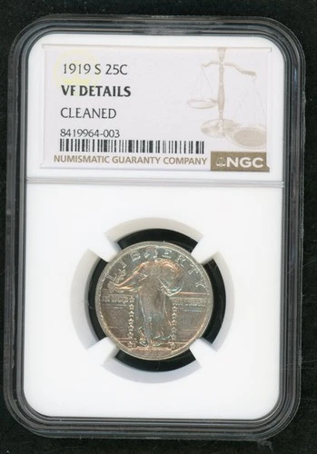 1919-S Standing Liberty 25c NGC VF Details Cleaned