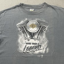 Vtg 80s 1989 Faded Harley Davidson More Than A Legend 3D Emblem T-Shirt XL Read