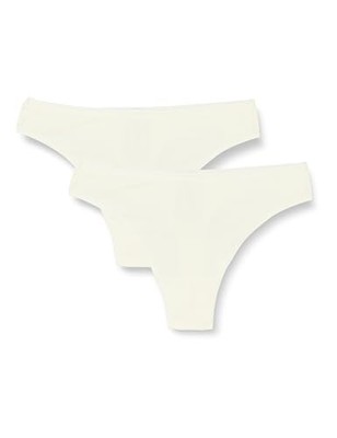 Dagi Women's Ecru 2 Pack Low Waist Thong Panty Size