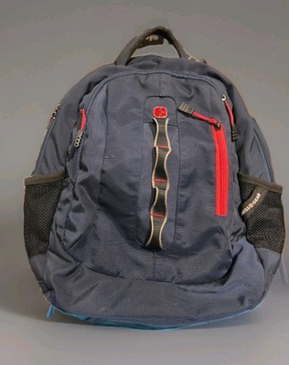 Swiss Gear By Wenger Backpack Travel Bag Navy Padded 17  Medium Laptop Day Work