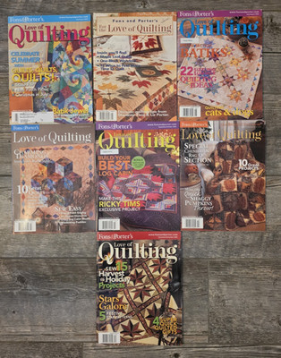 Lot of 7 Vintage Fons & Porters Love of Quilting Magazines 2001 2003 2004 2005