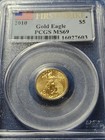 A 2010 $5 1/10-oz American Gold Eagle PCGS MS69 First Strike Flag 