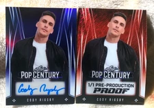 2025 LEAF POP CENTURY CODY RIGSBY BLUE AUTO /3 PLUS 1/1 RED SHIMMER PRE PROOF