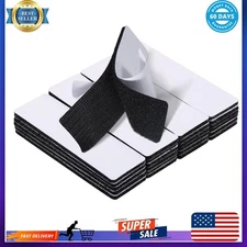 20 Sets Heavy Duty Hook & Loop Adhesive Strips 1x4” Black Sticky Back Fastener