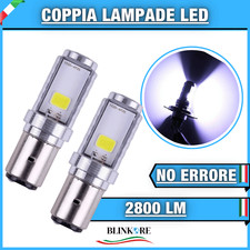 COPPIA LAMPADE LED BA20D 6000K 2800 LUMEN BENELLI VELVET 125 150 250 SCOOTER