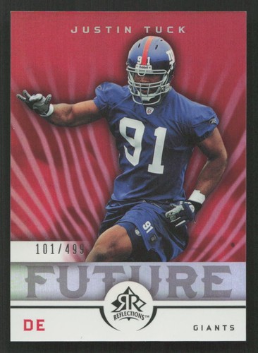 2005 Upper Deck Reflections Justin Tuck #/499 RC Rookie #263 Card