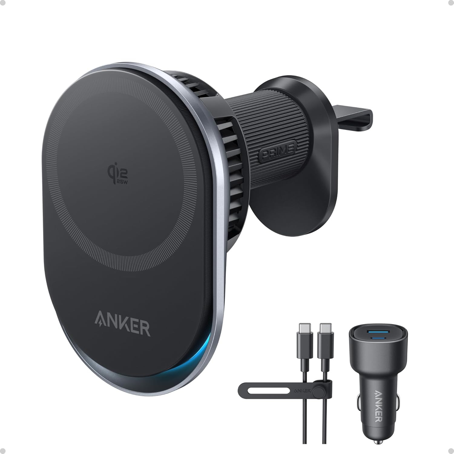 Prime Magsafe Car Mount Charger, Qi2 25W Certified Wireless 
