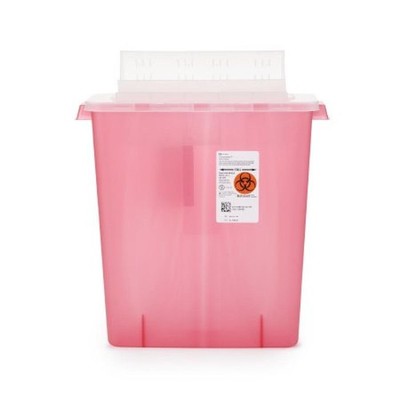 SharpStar In-Room Sharps Container 16.25x13.75x6'' 3 Gal. Red Base/ Lid, 1 Ct