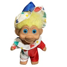 VINTAGE 1991 TROLL Clown 5" TNT Yellow Hair Blue Eyes Clown Outfit Hole See Pic