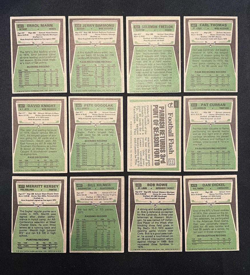 Lote de 23 tarjetas de fútbol americano Topps 1975 (justas a muy buen estado) Foto 4 de 4