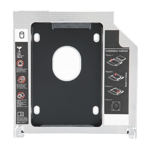 2x 2nd SSD HDD Caddy Optical Drive Bay DVD Adapter Case 9.5mm With 3‑Way Pro NEW - Afbeelding 7 van 12