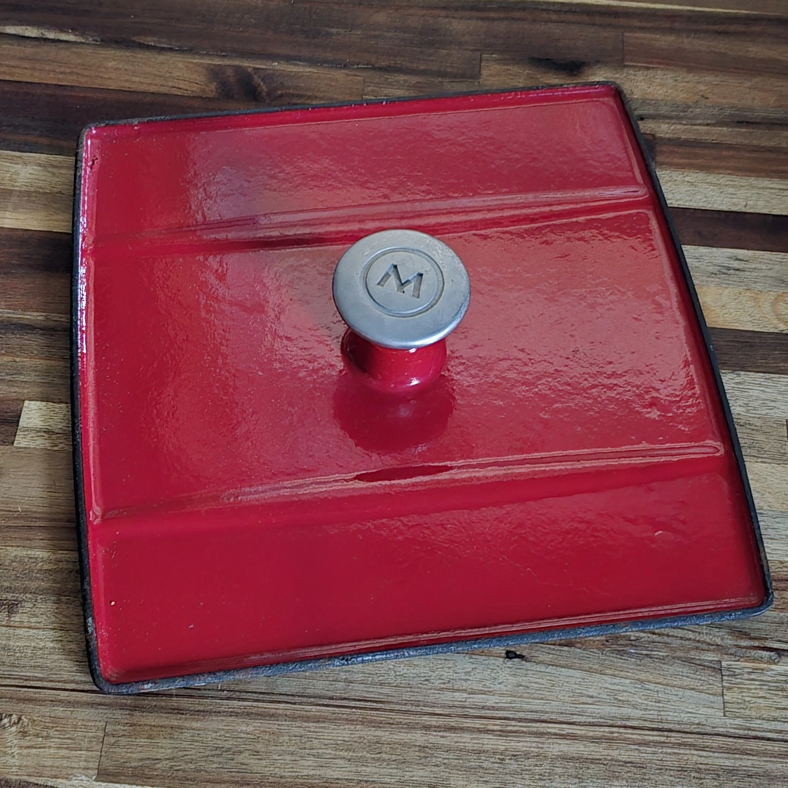 Vintage Mario Batali Red Cast Iron Grill Lid Panini Press Griddle
Opens in a new window or tab