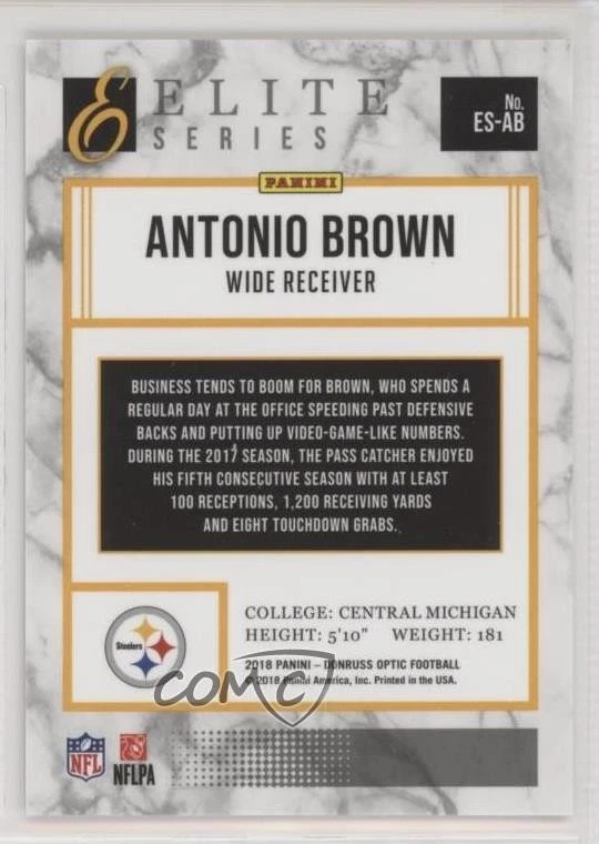 2018 Donruss Optic Elite Series Antonio Brown #ES-AB - Image 2 of 2