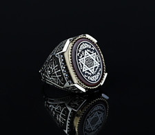 925 Sterling Silver Islamic Silver Seal Of King Solomon Signet Ring