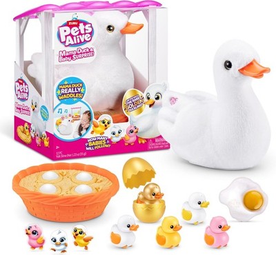 Pets Alive Mama Duck Surprise Plüsch-Ente in Weiß - Elektronisches Haustier
