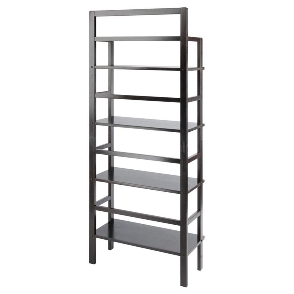 Winsome Aiden 4 Shelf Transitional Solid Wood Baker's Rack in Coffee