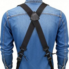 Men's X-Back Heavy Duty Clips Adjustable Suspenders for Duty Waist Belt Harness