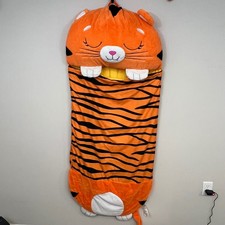 Happy Nappers Sleepy Sack Orange Tiger Large Plush Animal Pillow 30x66